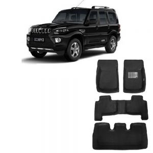 7D Car Trunk/Boot/Dicky PU Leatherette Mat for Scorpio New - Black